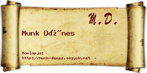 Munk Dénes névjegykártya