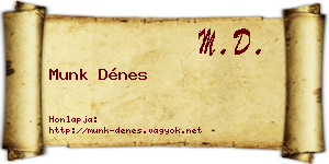 Munk Dénes névjegykártya